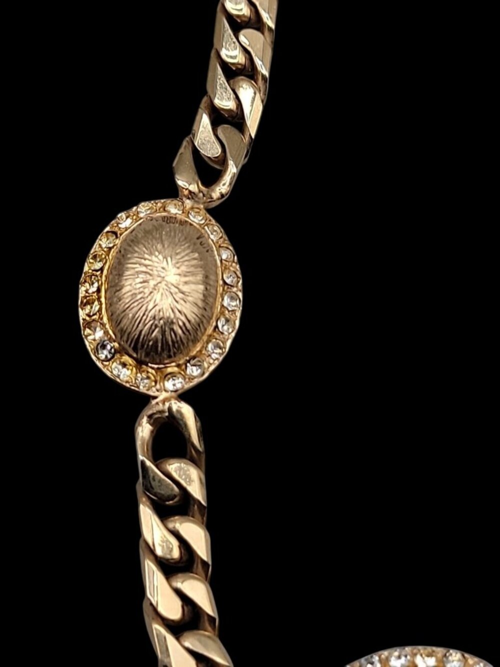 Bijoux Cascio Chunky Enamel Rhinestone Station Choker Necklace 17" Gold Tone VTG - Picture 14 of 16